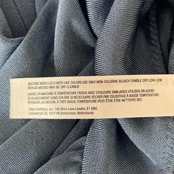 FREE PEOPLE Turnt Sheen Long Sleeve Slinky Bodysuit in Blue Metal Size S - Picture 10 of 12